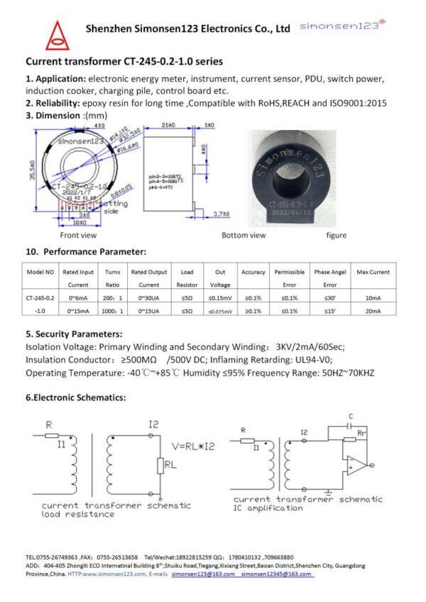 6ma/30ua 15ma/15ua ct 245 Proud Transformer model