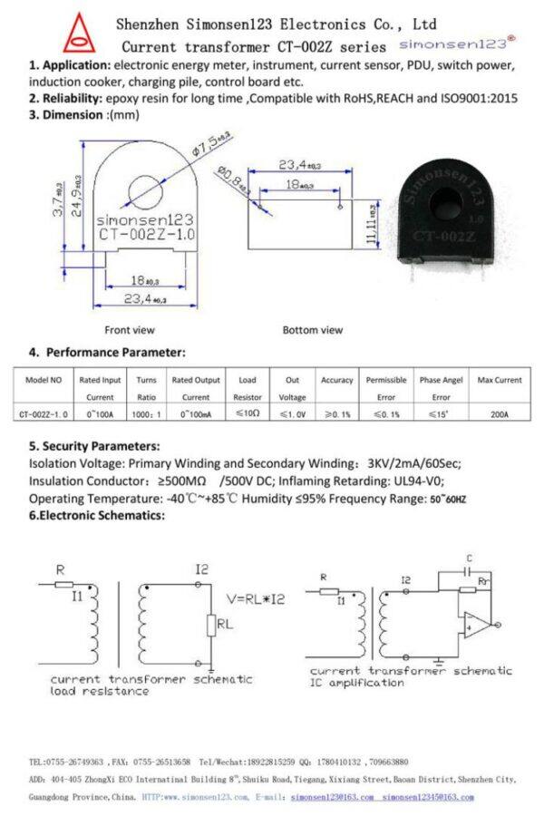 ct 002z 100a/100ma aktuelles Transformer-Modell
