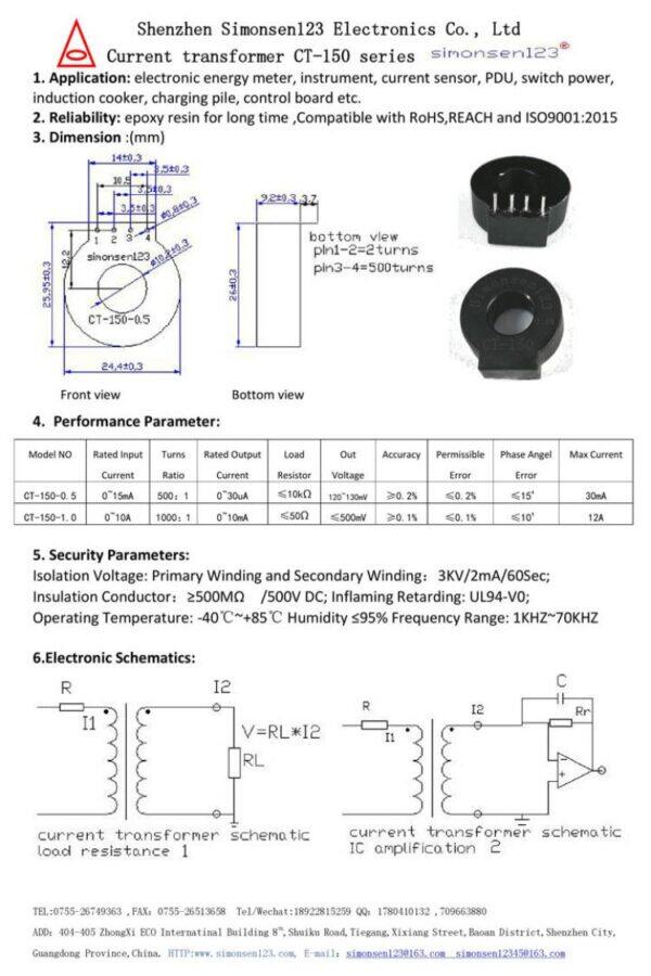 15ma/30ua 10a/10ma nulová fáze proudu Transformer model