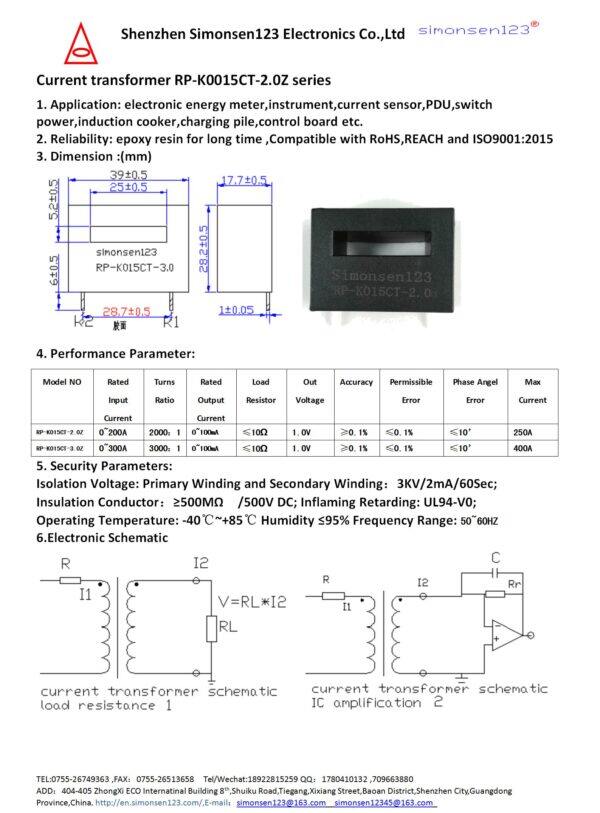 200a 300a/100ma k015zct aktuelles Transformer-Modell