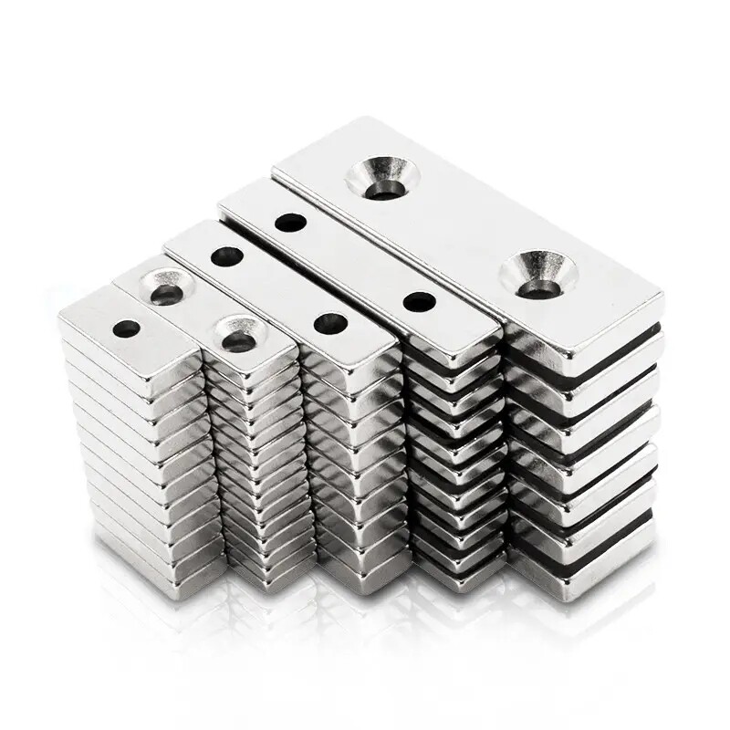 Neodymium Double Countersunk Block Magnet Ningbo Jinyu Magnet Co Ltd