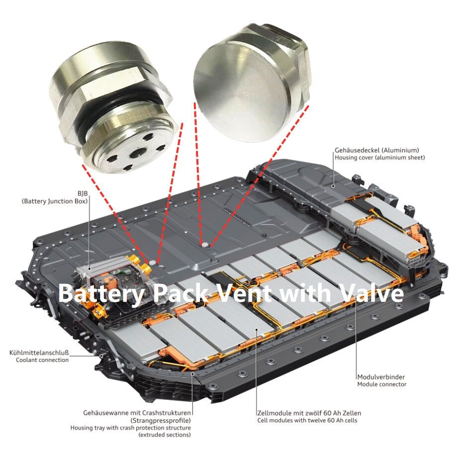 Metal M20x1.5 Battery Pack Vent with Valve for EV Battery Pack ...