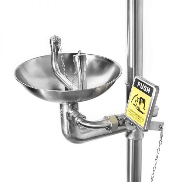 daao6610 j compound emergency shower and eye wash station with foot pedal