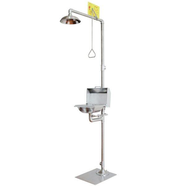 6610 d (ss) compound emergency shower and eye wash station with eyewash bowl lid(stainless steel)