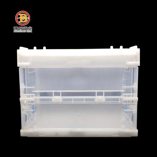 bctb013 transparent foldable plastic crates with lid