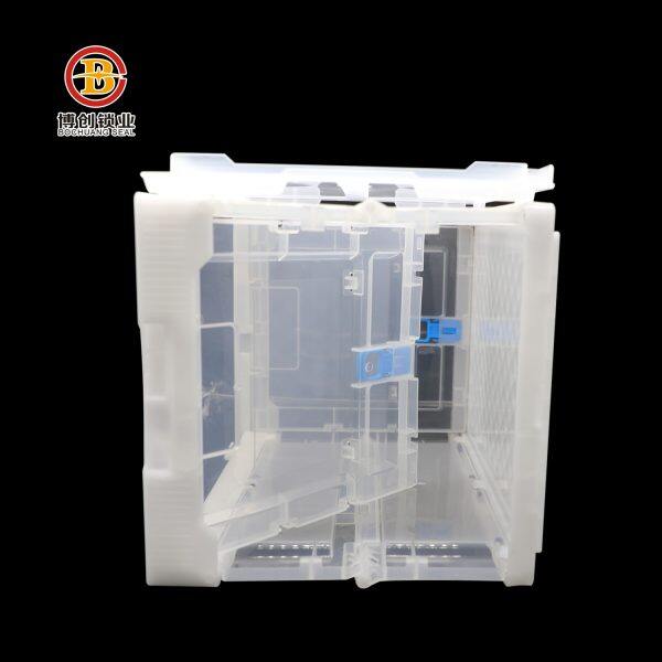 bctb013 transparent foldable plastic crates with lid