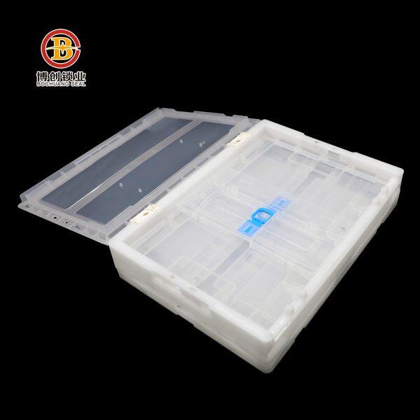 bctb013 transparent foldable plastic crates with lid