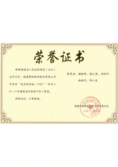 2012 fujian province excellent new product second prize 1693