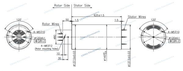 pt100 multi channels slip ring
