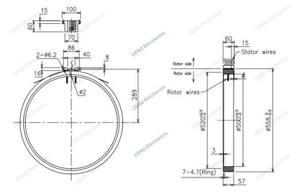 large size can bus slip ring