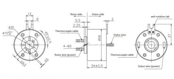 thermocouple slip rings