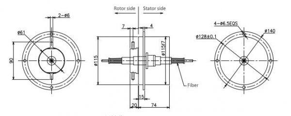 ecn000 03f fiber optical rotary joint