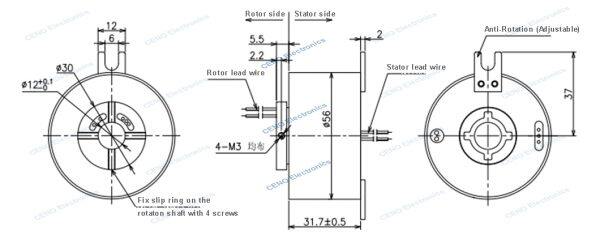 therm couple slip ring