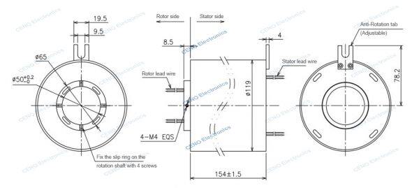 encoder integrated slip ring