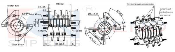 high speed carbon brush slip ring