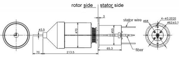 power signal + fiber optic rotary joint slip rings