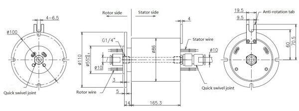 integrate encoder pneumatic rotary union