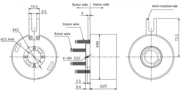 thermo couple slip rings
