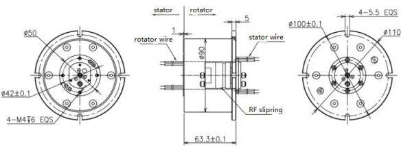 power signal + rf integrate slip rings