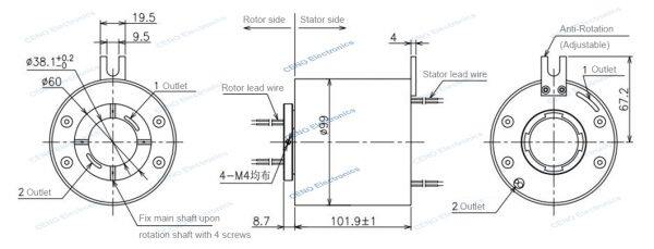 servo motor signal slip ring