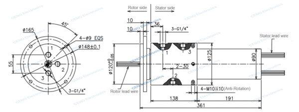 integrated pneumatic slip ring
