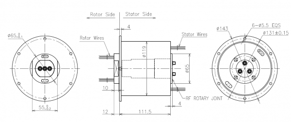 power signal + rf integrate slip rings