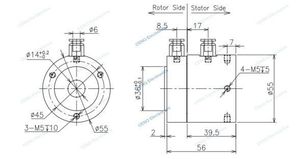 qcn01m5 14 pneumatic hydraulic rotary union