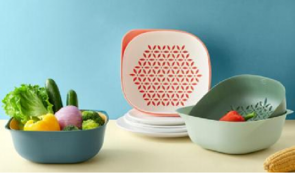 flower designed strainers with 2 baskets