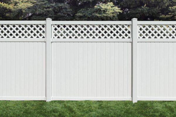6’ x 6’ belfast lattice top privacy fence panels and gate white