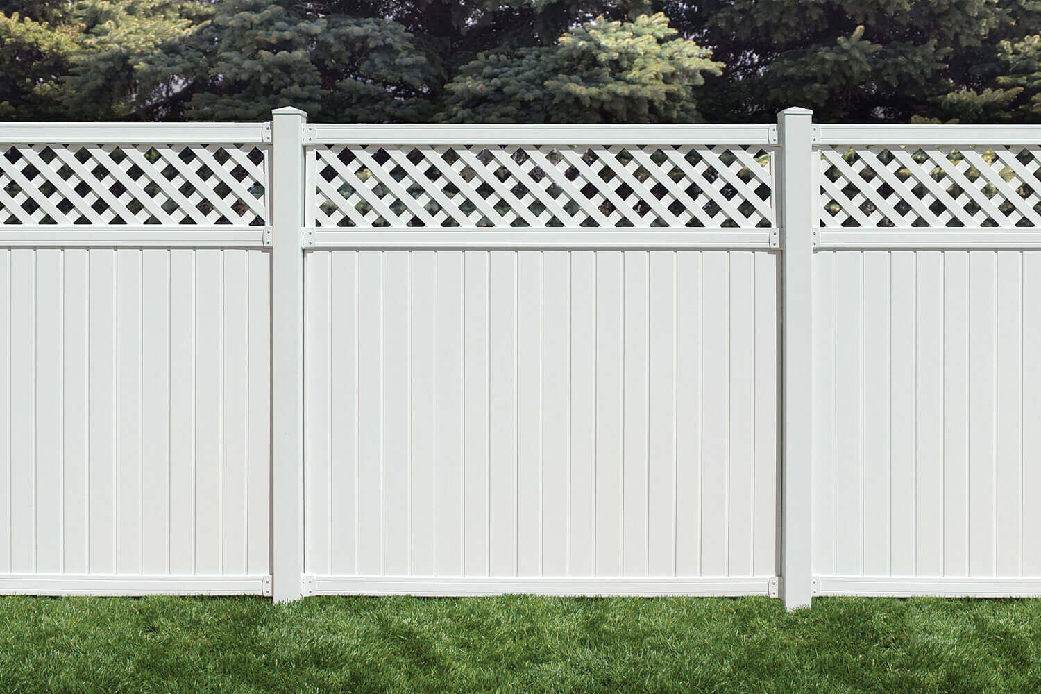 6’ x 6’ belfast lattice top privacy fence panels and gate white