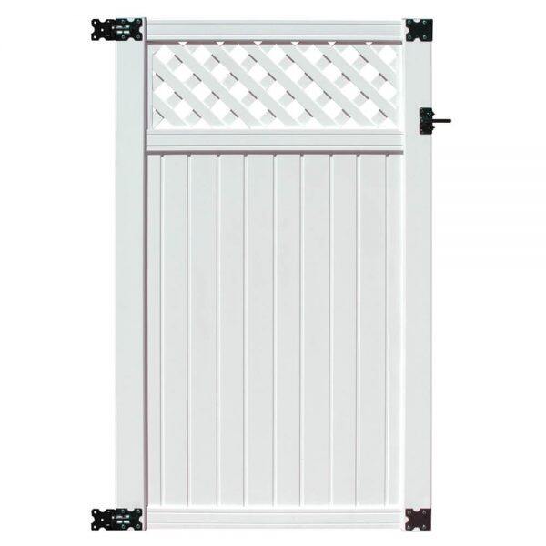 6’ x 6’ belfast lattice top privacy fence panels and gate white