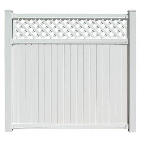 6’ x 6’ belfast lattice top privacy fence panels and gate white