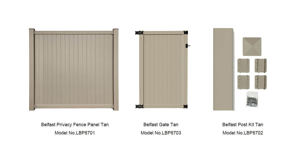 Pannelli per recinzione e cancello per la privacy Belfast 6' x 6' color marrone chiaro