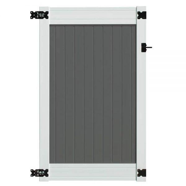 6' x 8' wexford privacy fence panels and gate gray white