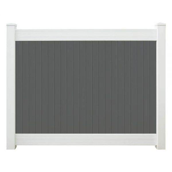 6' x 8' wexford privacy fence panels and gate gray white