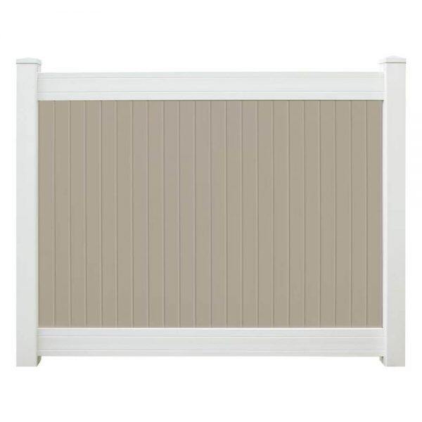 6' x 8' wexford privacy fence panels and gate tan white