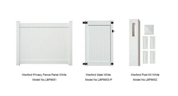 Pannelli per recinzione e cancello per la privacy Wexford, 6' x 8', colore bianco sabbia
