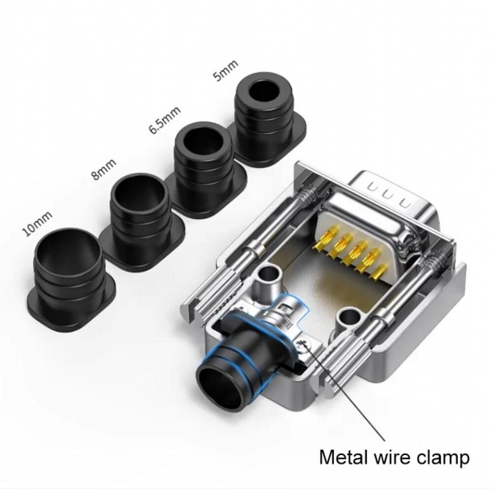 d sub 9 pin with strain relief cover