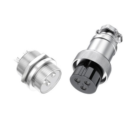 gx16 3pins screw type electrical aviation plug socket connector