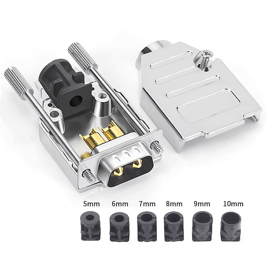 d sub 9 pin metal shell backshell